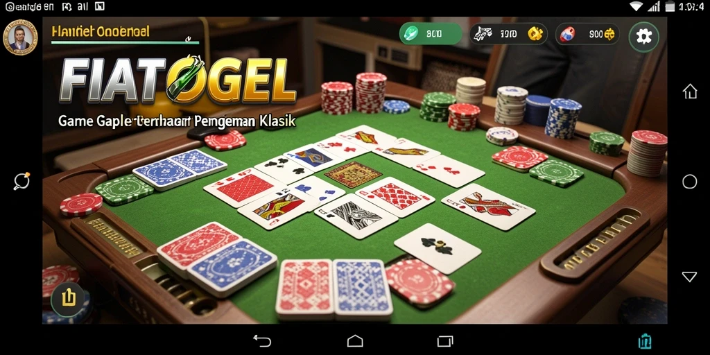 Tangkapan layar utama FIATOGEL menunjukkan gameplay Gaple yang seru dan interaktif.