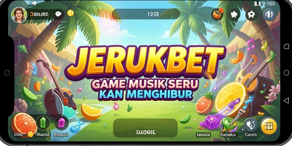 Tampilan gameplay JERUKBET yang menakjubkan dengan berbagai lagu.