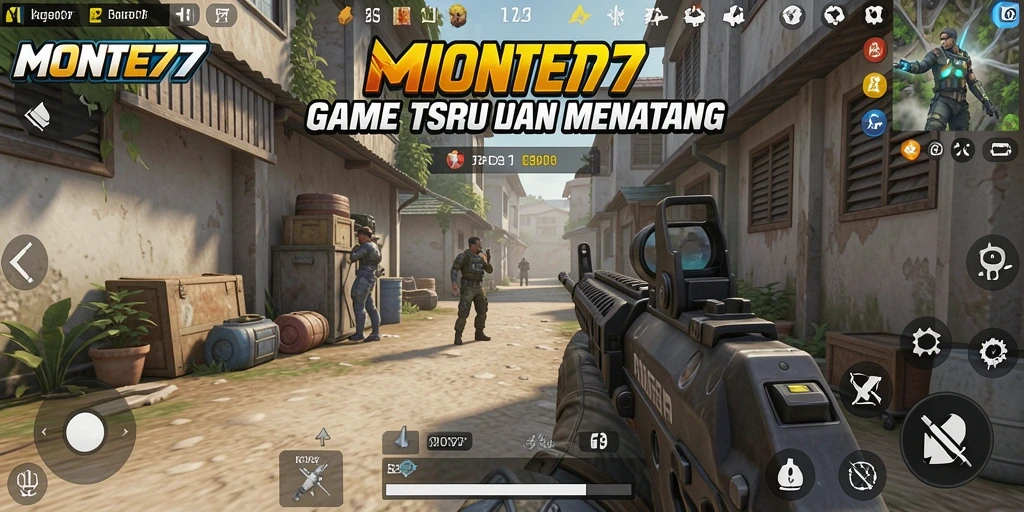 Tampilan gameplay menarik dan seru dari MONTE77.