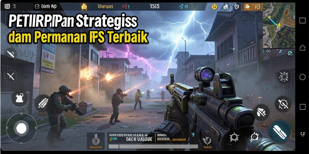 Screenshot utama dari gameplay seru PETIRRP dengan aksi tembak-menembak.