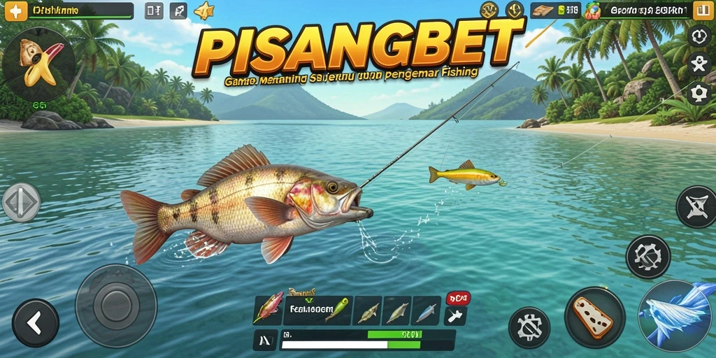 Screenshot utama PISANGBET menampilkan aksi memancing yang seru.
