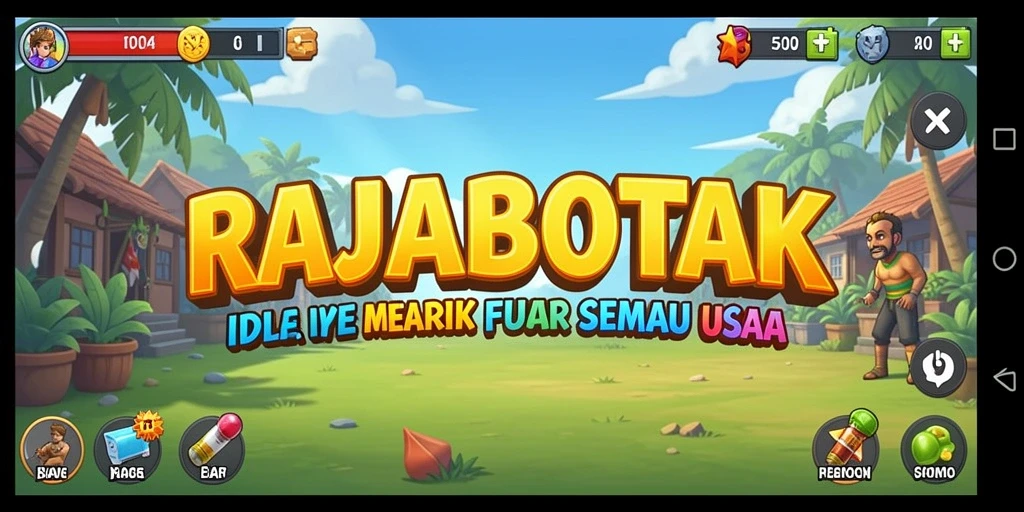 Screenshot RAJABOTAK menunjukkan gameplay Idle yang menarik.