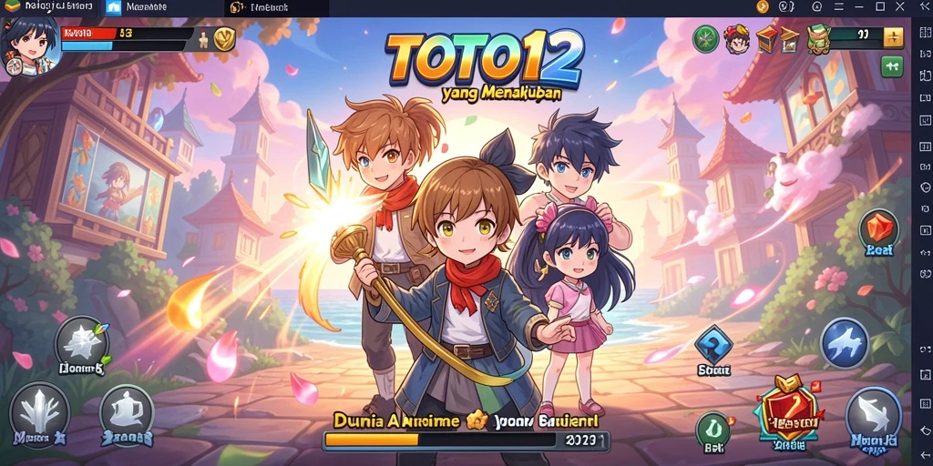 Screenshot gameplay TOTO12 menampilkan pertarungan seru di dunia Anime.