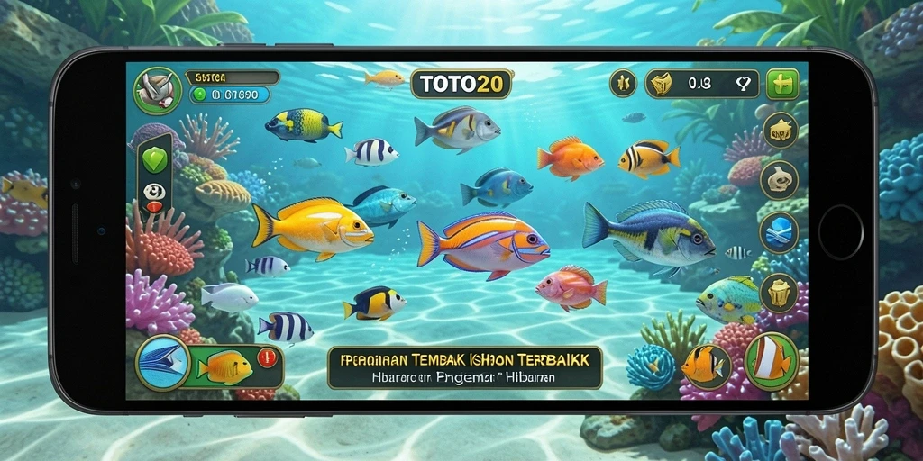 Screenshot gameplay TOTO20 menampilkan aksi seru menembak ikan.